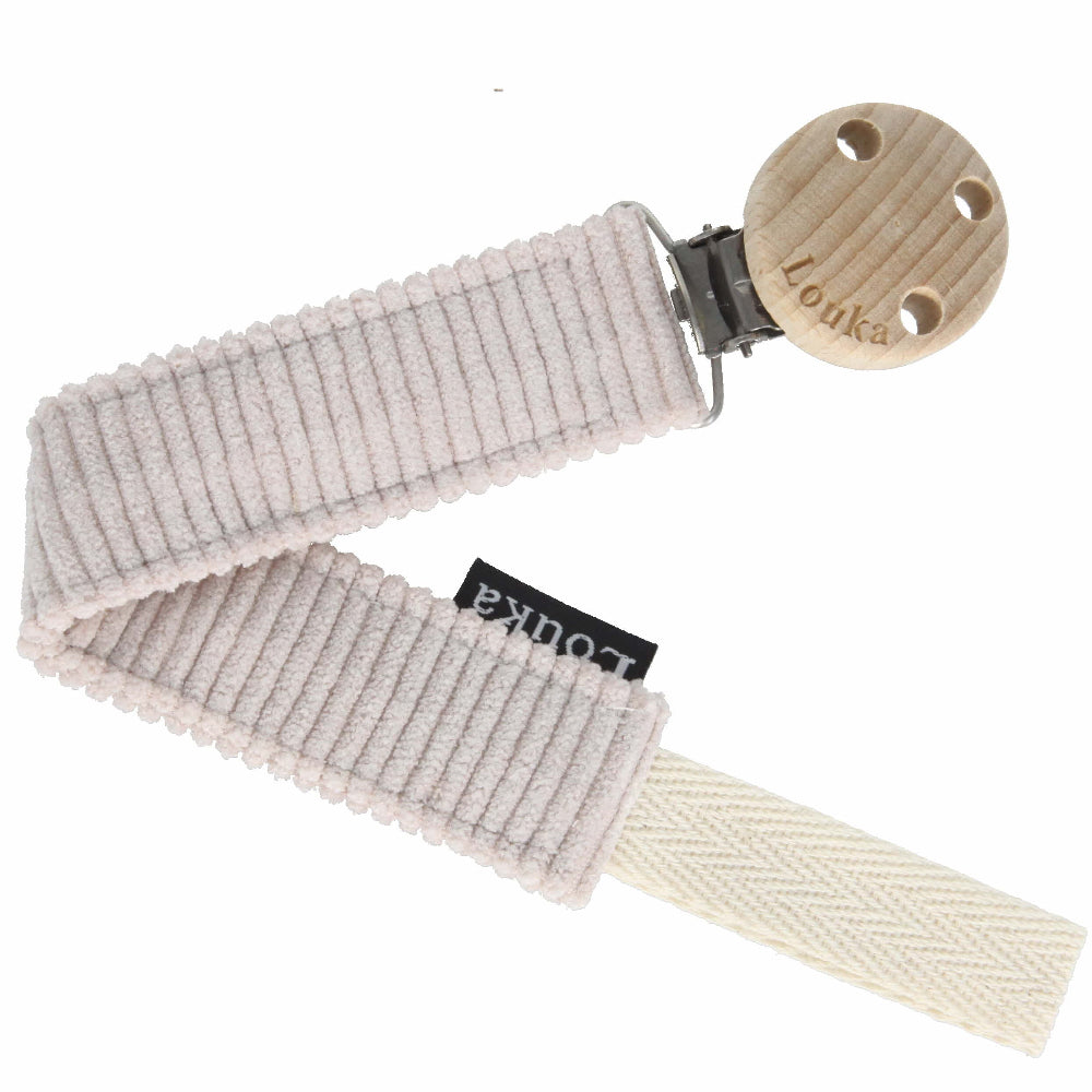 Louka speenkoord rib poeder roze  – veilig en handgemaakt